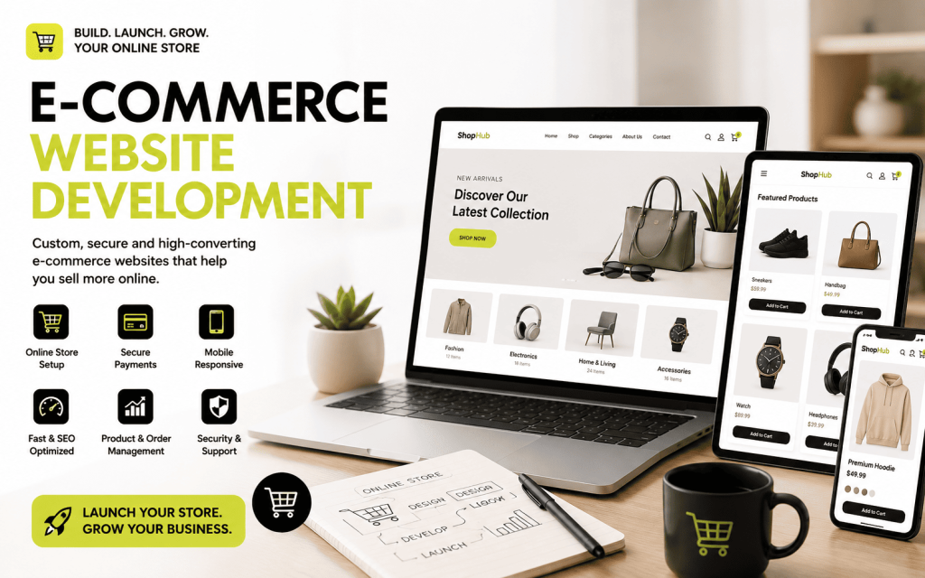 Service visual placeholder for E-commerce Website Development